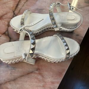 Stylish White and Silver Women's Sandals